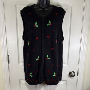 Bechamel Black Holiday Cardigan Vest Size 1X